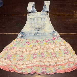 Jordache Light Blue Denim and Floral Kids Overalls